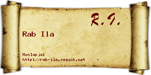 Rab Ila névjegykártya